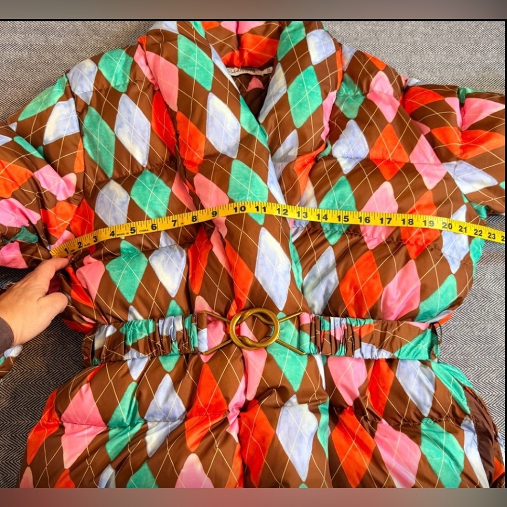 Rachel Antonoff Multicolor Argyle Puffer Jacket - Picture 3 of 7